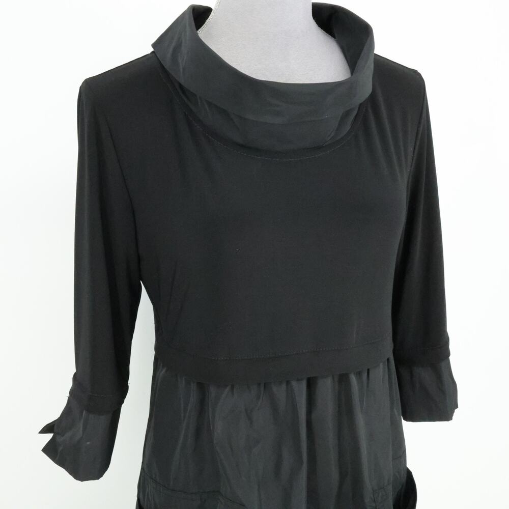 Joseph Ribkoff Dress Womens 8 Black Mixed Media Midi Front Pockets Career - Picture 6 of 14